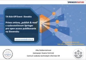 Prínos ‘publish & read’ zmluvy so Springer pre open access publikovanie na Slovensku